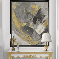 Designart Marble Gold and Black II Framed Wall Art