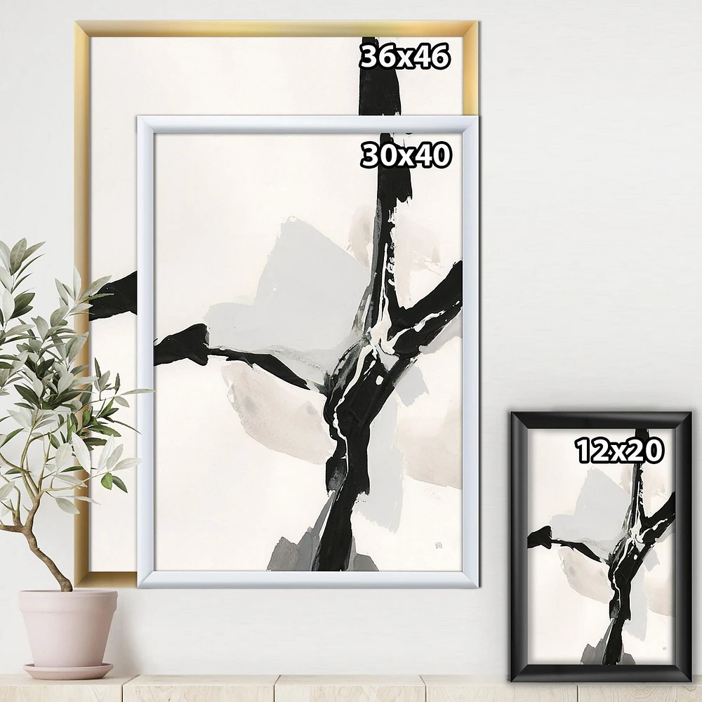 Designart Abstract Neutral III Framed Wall Art