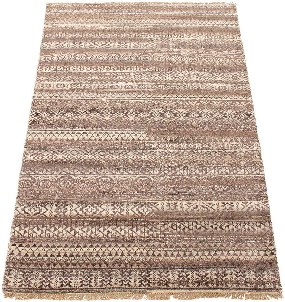 ECARPETGALLERY 4'11" x 7'11" Moroccan Tangier Hand-knotted Area Rug for Living Room, Dining Room and Bedroom in Brown