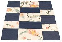 ECARPETGALLERY 3'8" x 5'7" Transitional Collage Handmade Area Rug for Living Room, Dining Room and Bedroom in Blue