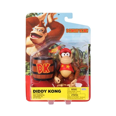 Nintendo 4 Inch Figure - Diddy Kong with DK Barrel