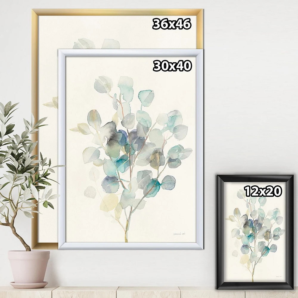 Designart Eucalyptus leaves I Framed Wall Art