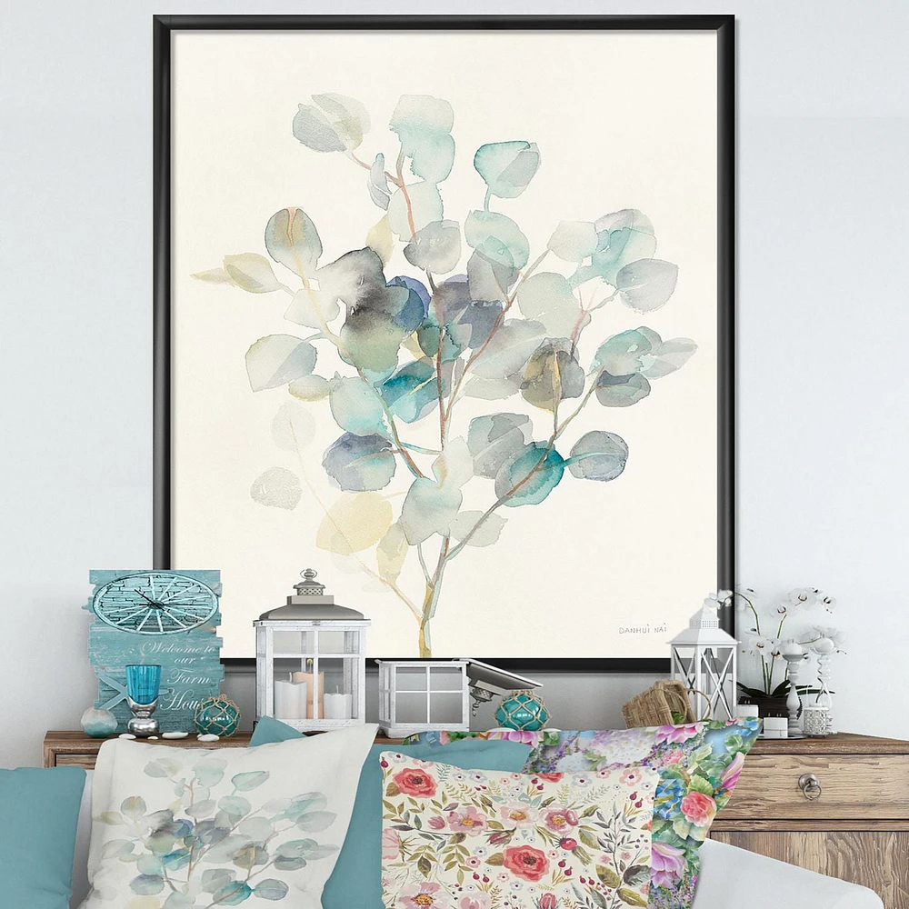 Designart Eucalyptus leaves I Framed Wall Art