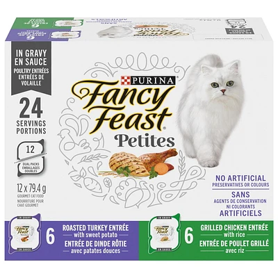 Fancy Feast Petites Poultry Entrées in Gravy Variety Pack, Wet Cat Food 12 x 79.4 g