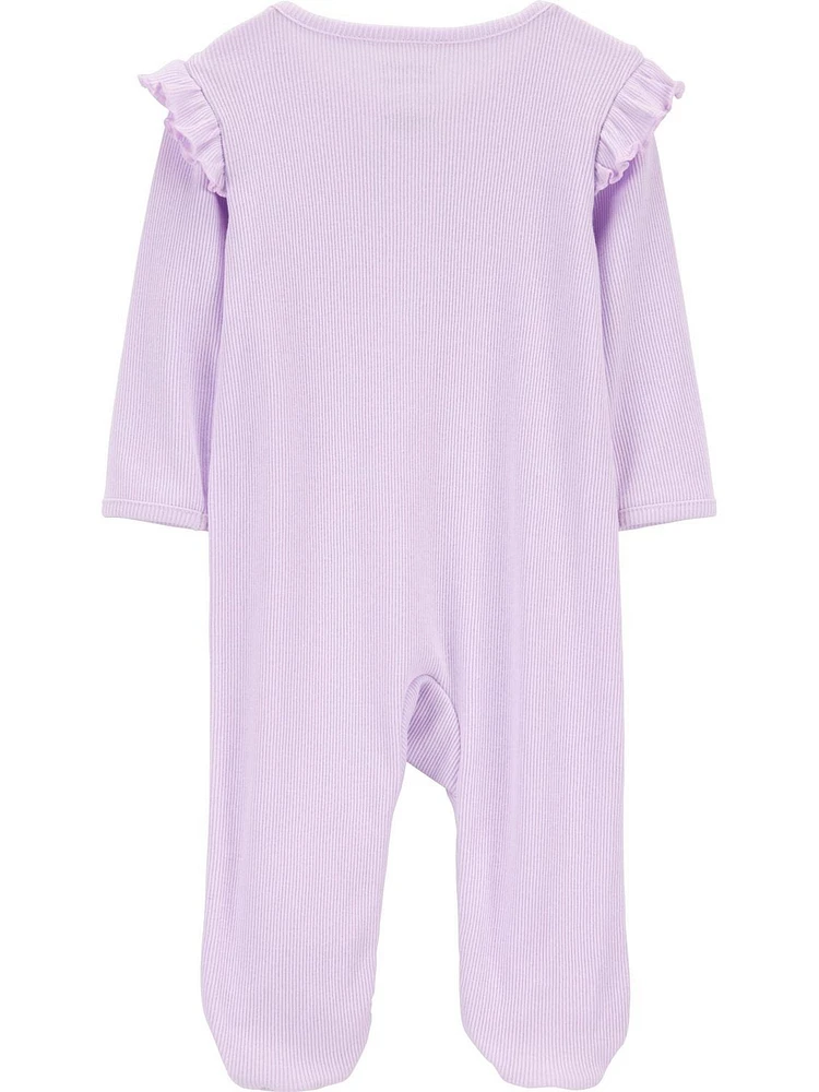 Carter's Child of Mine Baby Girls' Sleep n Play Purple Ruffle, Size Preemie - 6/9 Months