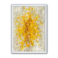 Designart Glam Yellow Explosion Blocks Framed Wall Art