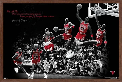 Michael Jordan - Fly Wall Poster, 22.375" x 34" Framed