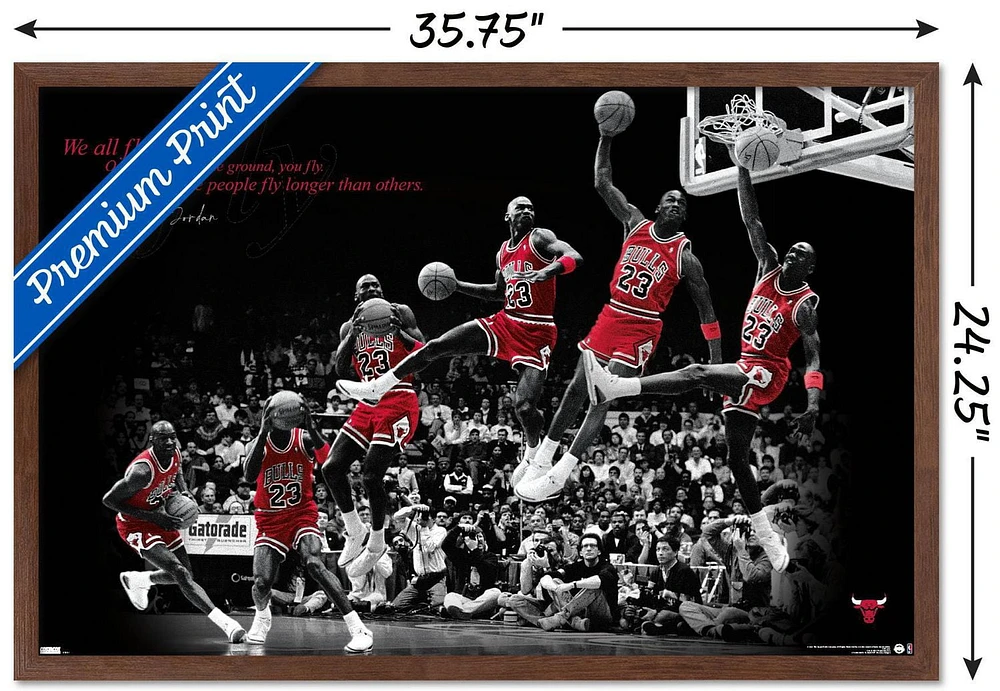 Michael Jordan - Fly Wall Poster, 22.375" x 34" Framed