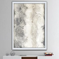 Designart Gray Circles I Framed Wall Art