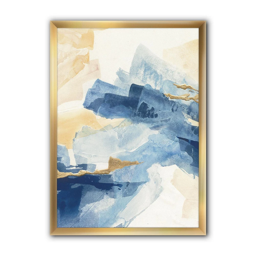 Designart Metallic Gold Indigo II Framed Wall Art