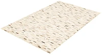 ECARPETGALLERY 5'0" x 8'3" Contemporary Cowhide Patchwork Handmade Area Rug for Living Room, Dining Room and Bedroom in Ivory