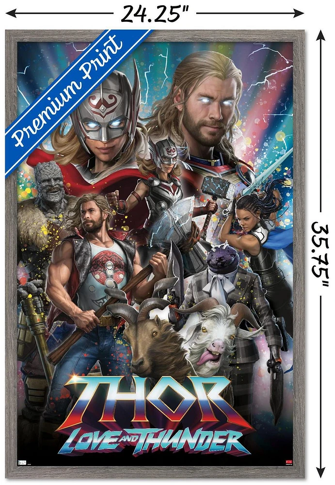 Marvel Thor: Love and Thunder - Amazing Wall Poster, 22.375" x 34" Framed