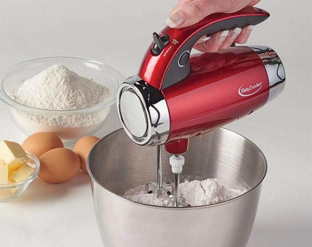 Betty Crocker Red Metallic 7-Speed Power-Up Stand Mixer