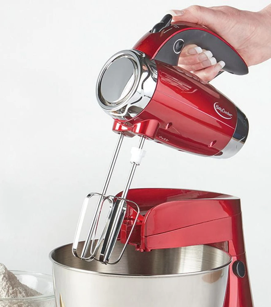 Betty Crocker Red Metallic 7-Speed Power-Up Stand Mixer