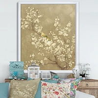 Designart White Cherry Blossom III Framed Wall Art