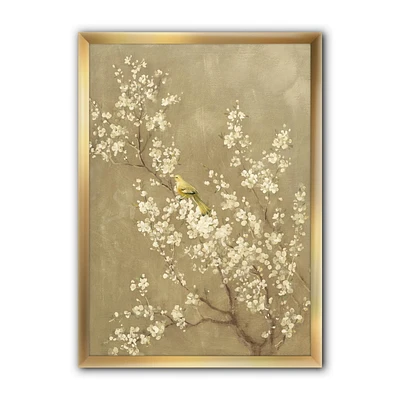 Designart White Cherry Blossom III Framed Wall Art