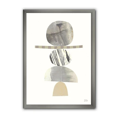 Designart Geometric Balance Neutral I Framed Wall Art