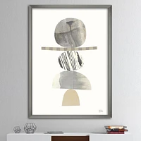 Designart Geometric Balance Neutral I Framed Wall Art