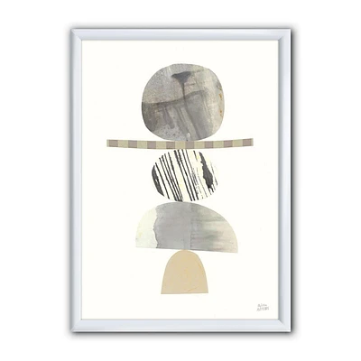 Designart Geometric Balance Neutral I Framed Wall Art