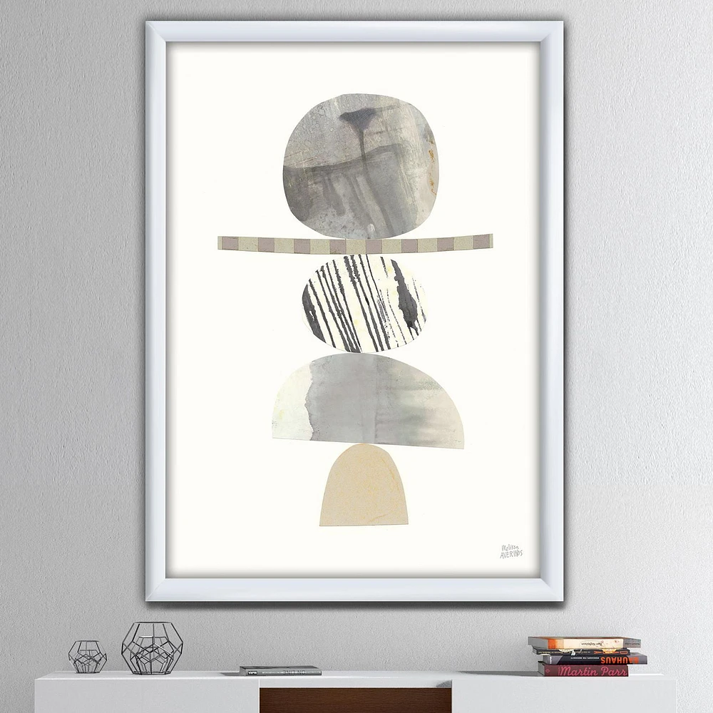 Designart Geometric Balance Neutral I Framed Wall Art