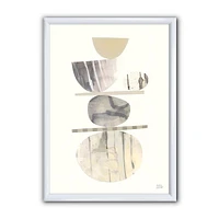 Designart Geometric Balance Neutral II Framed Wall Art