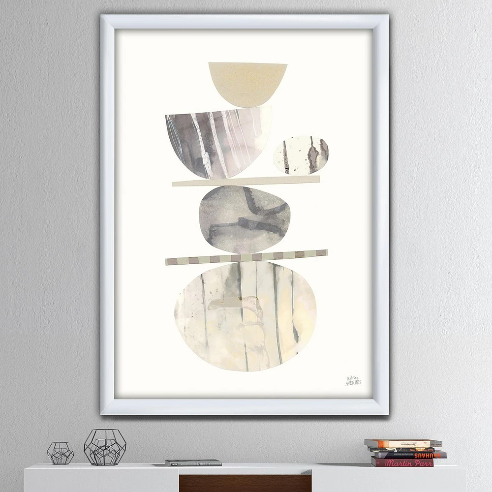 Designart Geometric Balance Neutral II Framed Wall Art