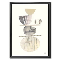 Designart Geometric Balance Neutral II Framed Wall Art