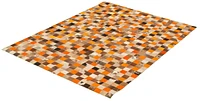 ECARPETGALLERY 5'8" x 7'10" Contemporary Cowhide Patchwork Handmade Area Rug for Living Room, Dining Room and Bedroom in Oran