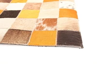 ECARPETGALLERY 5'8" x 7'10" Contemporary Cowhide Patchwork Handmade Area Rug for Living Room, Dining Room and Bedroom in Oran