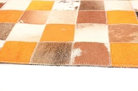 ECARPETGALLERY 5'8" x 7'10" Contemporary Cowhide Patchwork Handmade Area Rug for Living Room, Dining Room and Bedroom in Oran