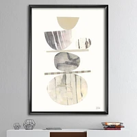 Designart Geometric Balance Neutral II Framed Wall Art