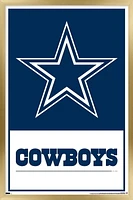 NFL Dallas Cowboys- Logo 21 Wall Poster, 14.725" x 22.375" Framed