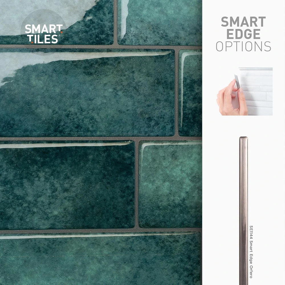 Smart Tiles Peel and Stick Backsplash Wall Tiles, Metro Medina, 4-Pack, 11.56in x 8.38in