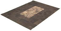 ECARPETGALLERY 5'7" x 7'11" Contemporary Cowhide Patchwork Handmade Area Rug for Living Room, Dining Room and Bedroom in Brown