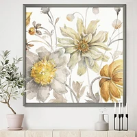 Designart Fields of Gold Watercolor Flower V Framed Wall Art