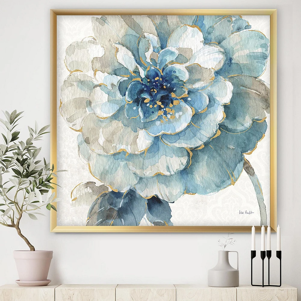 Designart Indigold Gold Country FLower Framed Wall Art