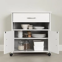 South Shore Smart Basics Microwave Cart on Wheels