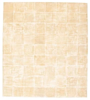 ECARPETGALLERY 7'10" x 8'10" Contemporary Cowhide Patchwork Handmade Area Rug for Living Room, Dining Room and Bedroom in Grn