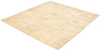 ECARPETGALLERY 7'10" x 8'10" Contemporary Cowhide Patchwork Handmade Area Rug for Living Room, Dining Room and Bedroom in Grn