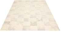 ECARPETGALLERY 8'0" x 11'0" Contemporary Cowhide Patchwork Handmade Area Rug for Living Room, Dining Room and Bedroom in Ivory