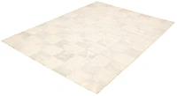 ECARPETGALLERY 8'0" x 11'0" Contemporary Cowhide Patchwork Handmade Area Rug for Living Room, Dining Room and Bedroom in Ivory