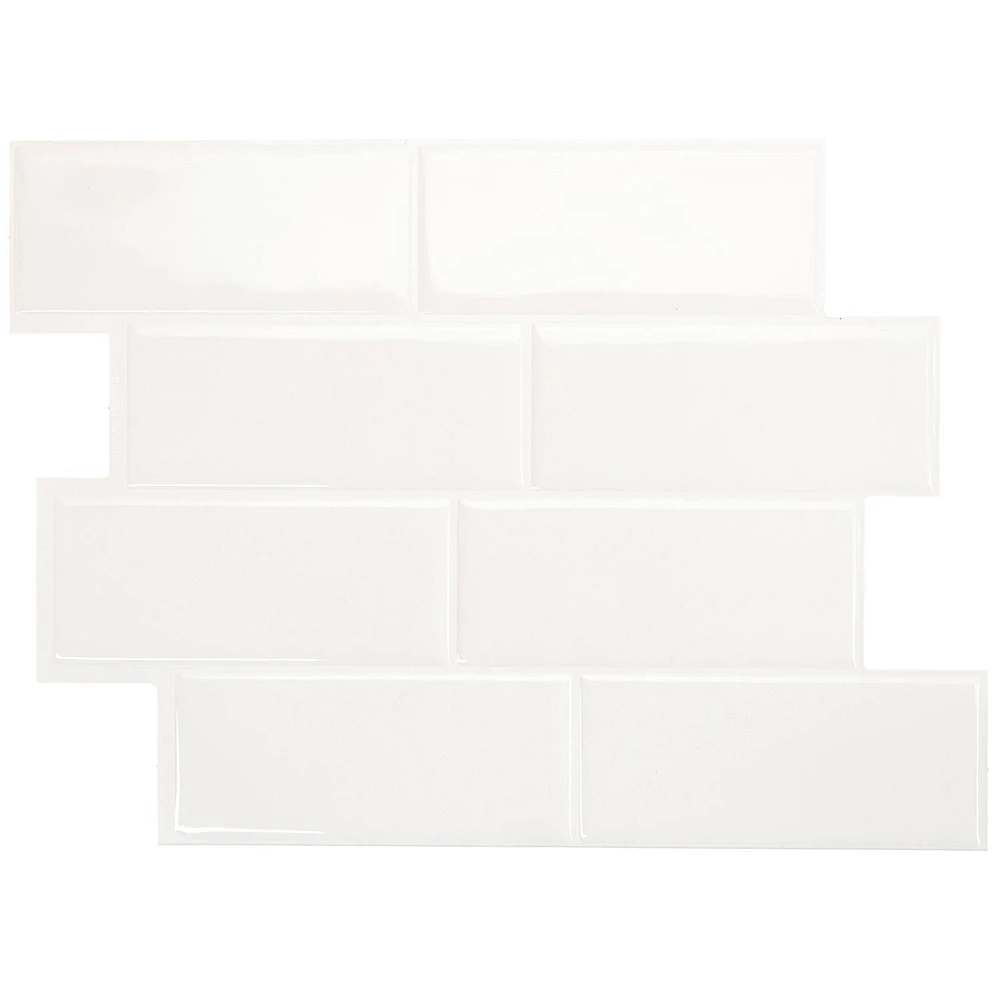 SMART TILES PEEL & STICK BACKSPLASH - METRO BLANCO - 4 Pieces 11.56 x 8.38