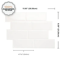 SMART TILES PEEL & STICK BACKSPLASH - METRO BLANCO - 4 Pieces 11.56 x 8.38