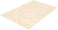 ECARPETGALLERY 5'2" x 8'3" Contemporary Cowhide Patchwork Handmade Area Rug for Living Room, Dining Room and Bedroom in Ivory