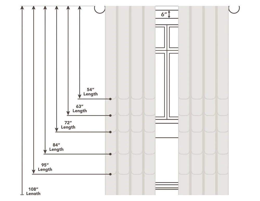 Loft Living Vizby European Voile Sheer Rod Pocket Curtain Pair each Sheer 56" x 84" in Ivory