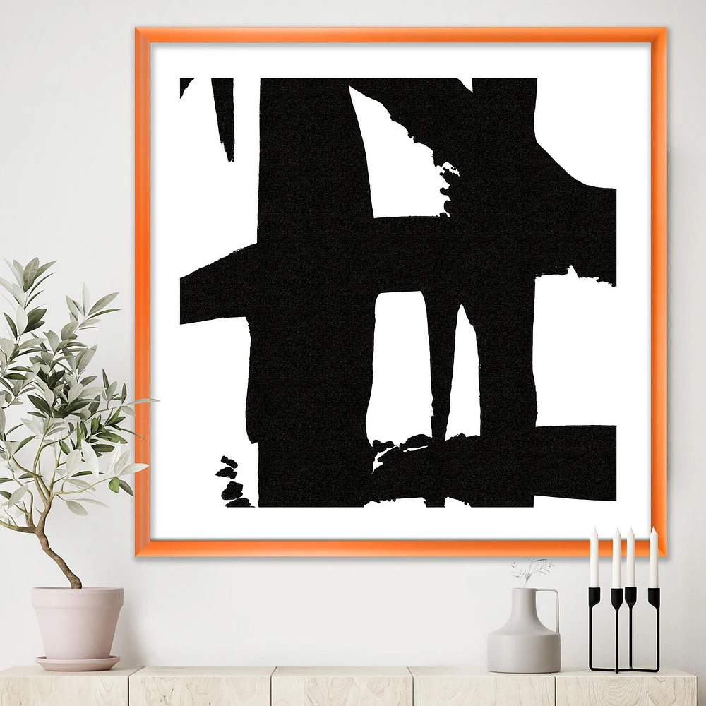 Designart Black & White Crossing Paths II Framed Wall Art