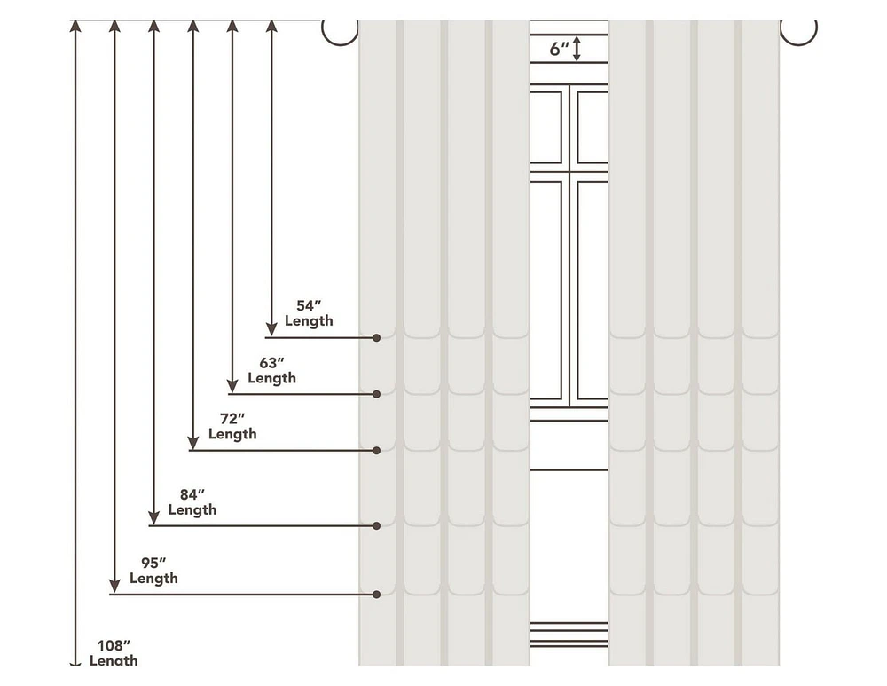 Loft Living Petra Faux Linen Grommet Semi-Sheer Single Curtain Panel each 52" x 95" in White