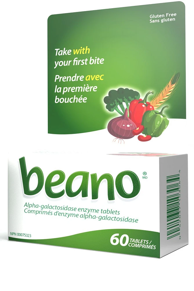 Beano Alpha-galactosidase Enzyme Tablets,, 60 Tablets