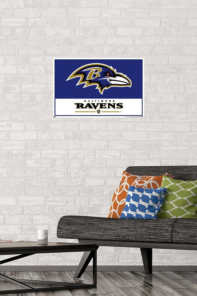 NFL Baltimore Ravens - Logo 21 Wall Poster, 22.375" x 34" Framed