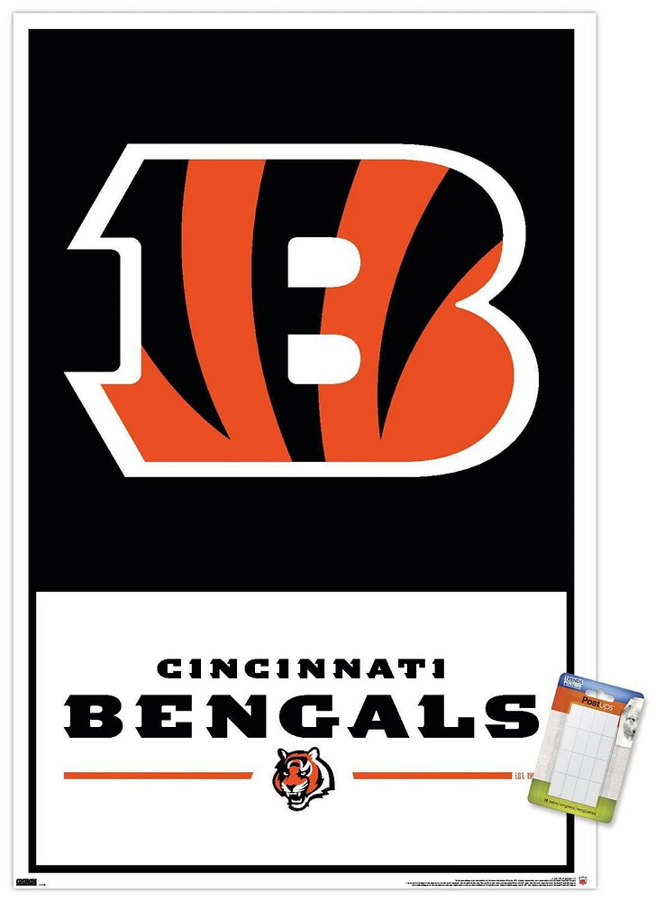 NFL Cincinnati Bengals - Logo 21 Wall Poster with Magnetic Frame, 22.375" x 34"